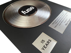CUSTOM CUT MAT Platinum Record Award - Personalized 18" x 22" Framed Award for Business, Artist, & Band - Platinum Metal Plates Included