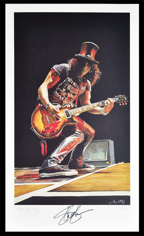 Slash Lithograph by Ron Bailey - Limited Edition - Autographed by Slash
