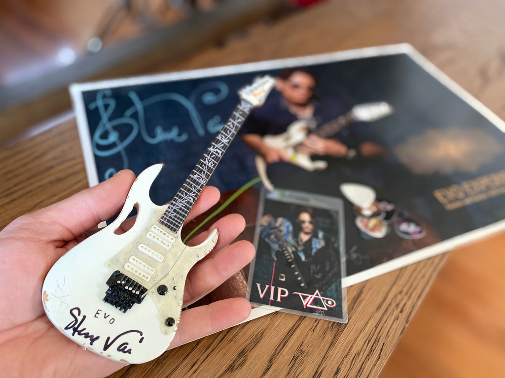 Autographed Steve Vai Vintage Ibanez JEM EVO Mini Guitar Replica