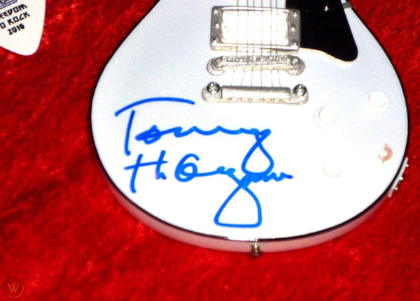 Tommy Thayer from KISS Autographed Miniature Pearl White Electric Handcrafted Guitars