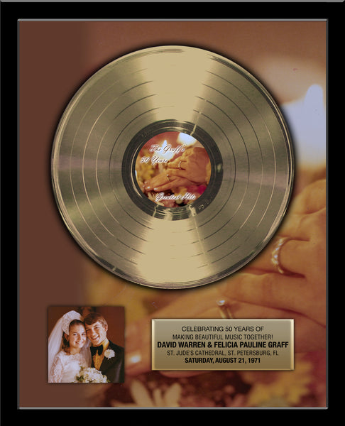 18" x 22" Framed 12" Gold Record - Deluxe Framed Rockstar Award - Metalized Gold Record